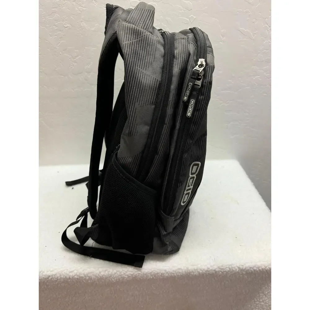 Ogio Excelsior Backpack Gray Black Multiple Compartments Zipper Closure One Size